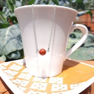Red Jasper Stone Simple Necklace